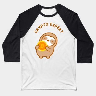 Cute Crypto Expert Sloth Baseball T-Shirt